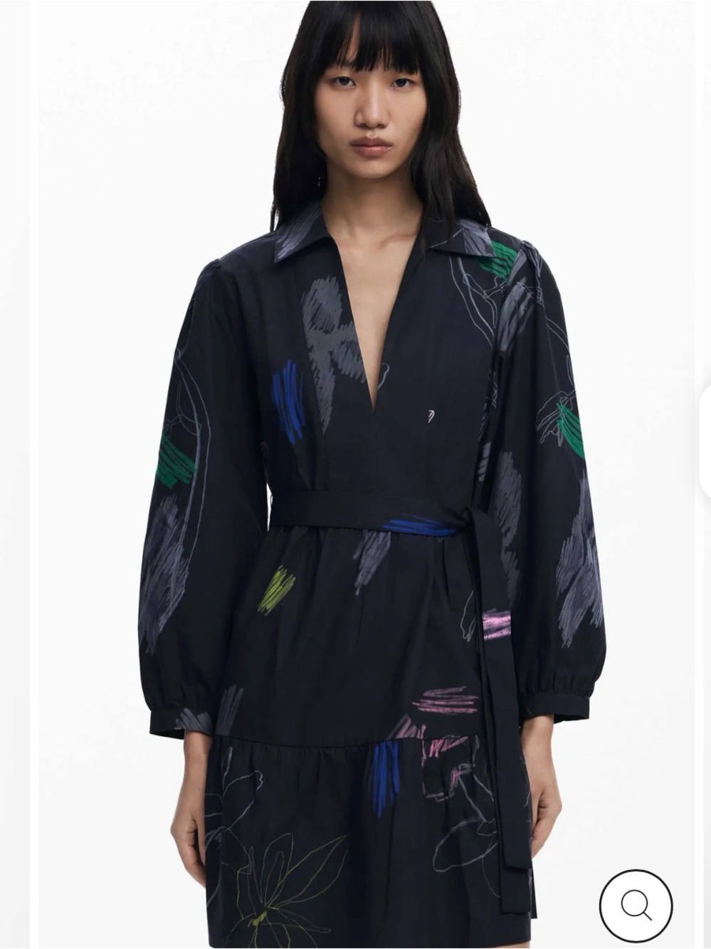 The Pisos Shirt Dress in Black by Desigual.